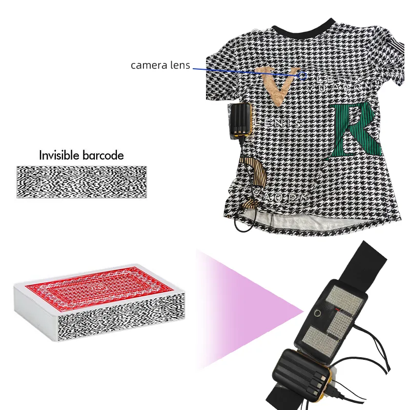 T-Shirt Poker Cheating Card Scanner for Barcode Marked Cards