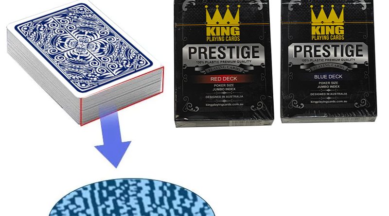 King Prestige professional poker cards with invisible barcode markings for use with a poker analyzer machine.