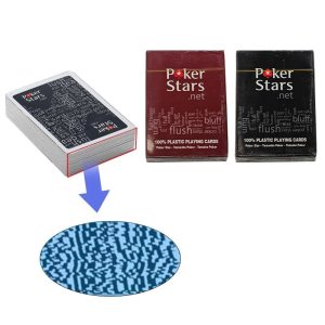 PokerStars branded deck of poker cards with invisible barcode markings, designed for use with an automatic poker card analyzer.