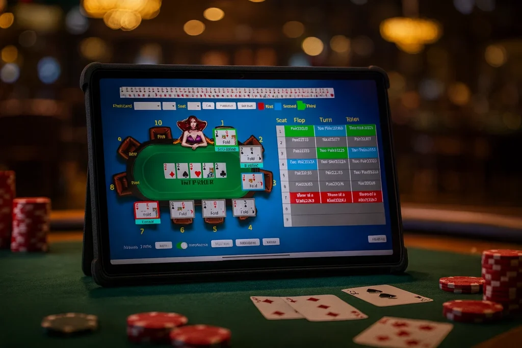 Master the Game: Proven Ways to Cheat in Texas Hold’em and Boost Your Wins by 300% 6 Visualization Poker Analyzer Tablet System showing real-time hand analysis to cheat in Texas Hold’em