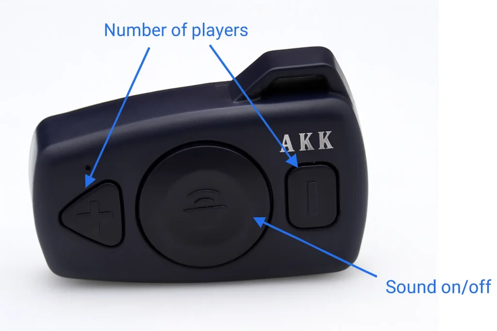 Smascherare la telecamera scanner del poker: la tecnologia stealth che controlla il gioco 18 Primo piano del mini ricevitore dell'analizzatore di poker AKK che mostra il pulsante del numero di giocatori, la modalità Texas Hold'em e l'interruttore di attivazione/disattivazione del suono