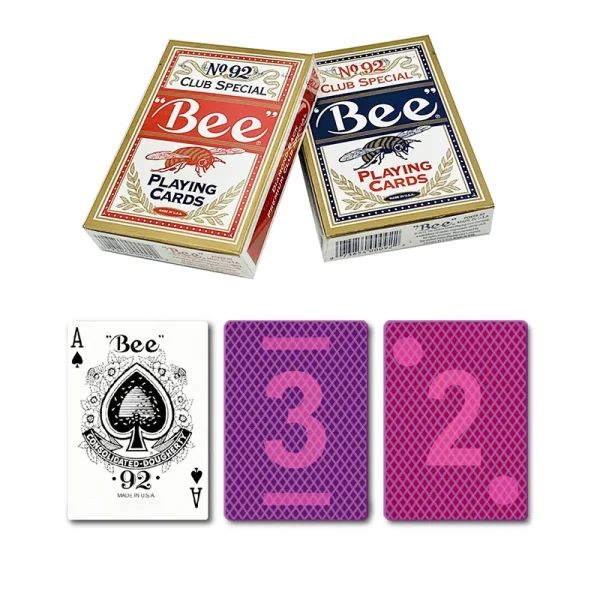 Bee marked cards for invisible ink contact lenses
