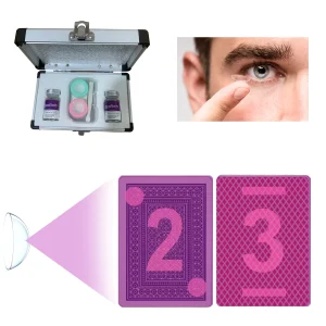 Marked cards contact lenses for infrared marked playing cards